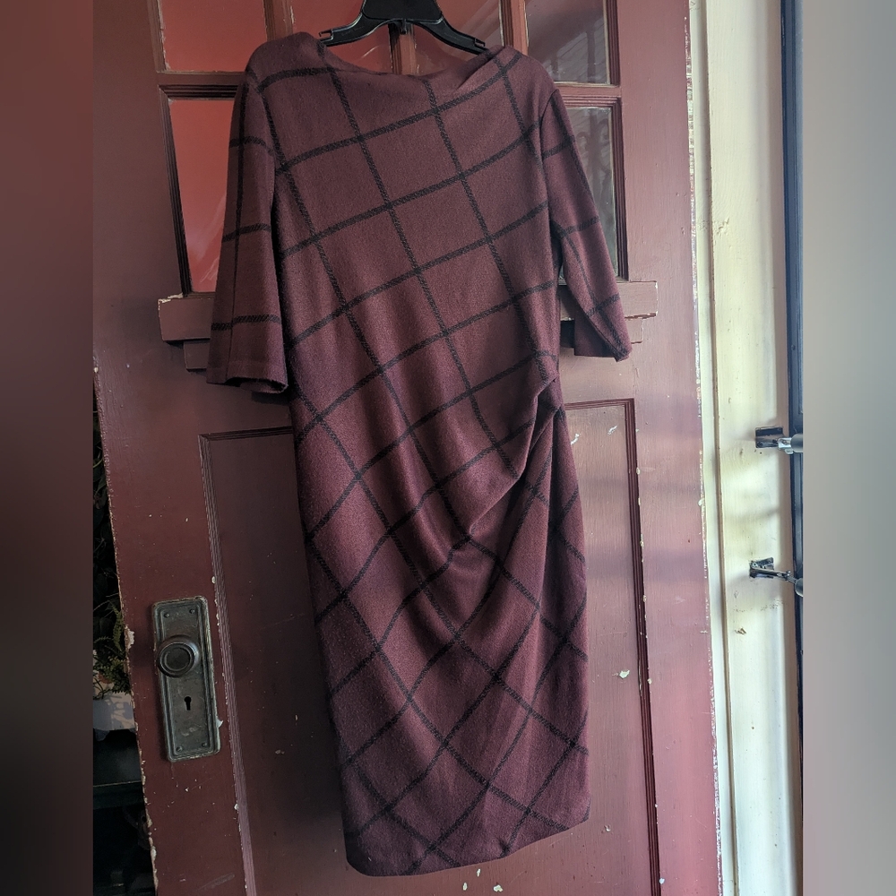 Jasper Conran gathered blanket print midi